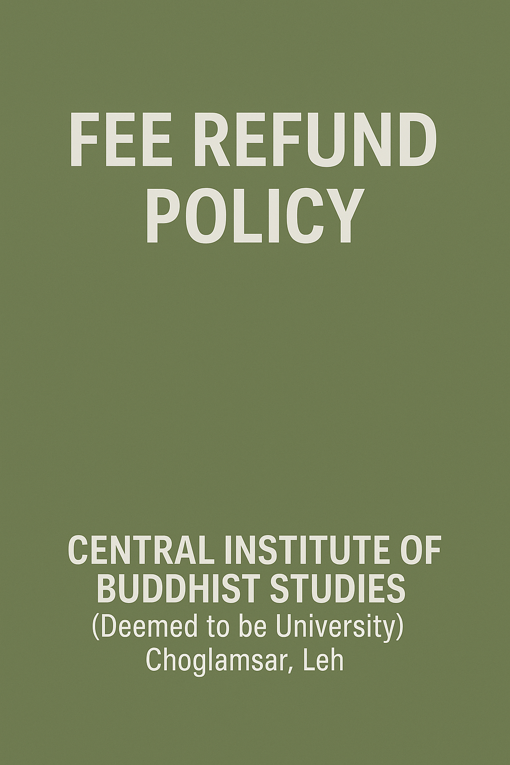 Fee Refund Policy Cover