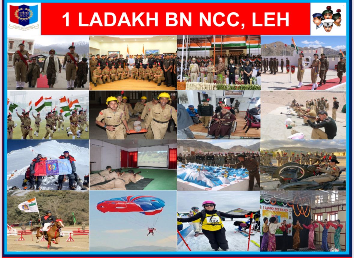 NCC cadets on parade ground, Leh